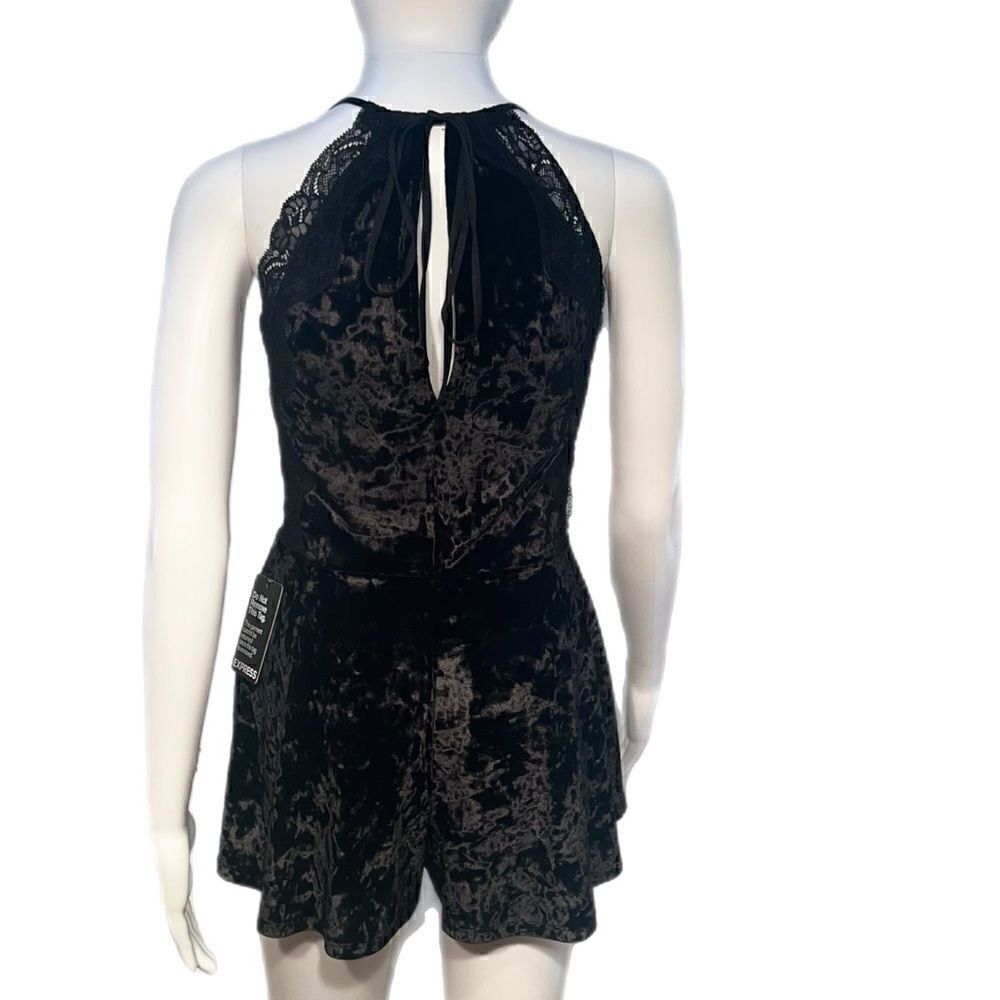Express Black Velvet Romper NWT - Picture 7 of 15